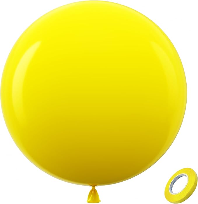 Bezente Yellow Giant Balloons 36 Inch - 8 Pack Jumbo Yellow Balloons Large Round Yellow Latex Balloons for Bridal Shower Birthday Sunflower Theme Party Decorations