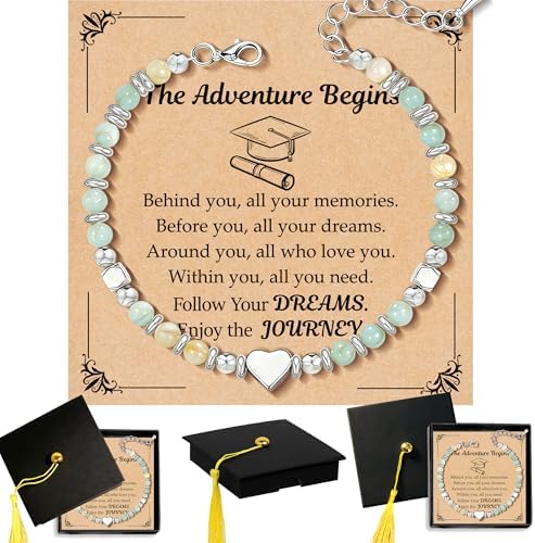 Parma77 2026 Graduation Gifts for Her, High School College Graduation Gifts for Women, Inspirational Compass/Heart Graduation Bracelets with Gift Message Card for Women Daughter Sister Friends by HOME