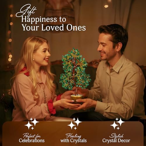 YATSKIA Green Aventurine Crystal Tree | Healing Stones Money Tree | Crystal Tree Decor | Unique Gifts for Women | Birthday Gifts for Women | 10 Inch 300 Beads - Image 5