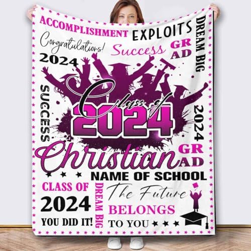Graduation Gifts for Girls/Boys Costume Blanket with Pictures Congratulations Graduation Gifts Graduate Class of 2024 Funny Graduation Gift Graduation Gift for Her, 30x40inch - Image 2