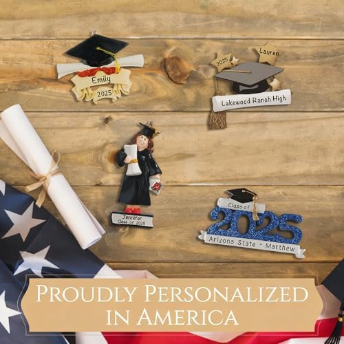 Personalized Graduation Gift, Class of 2027 or 2026 Ornament, Grad Cap - Image 6