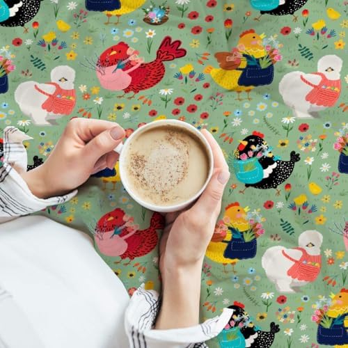 Chickens Blanket Gift for Boy Girl, Chicken Flowers Green Throw Blanket for Hen Chicken and Flowers Lovers Soft Lightweight 40"x50" for Kid for Sofa,Bed and Living Room - Image 5