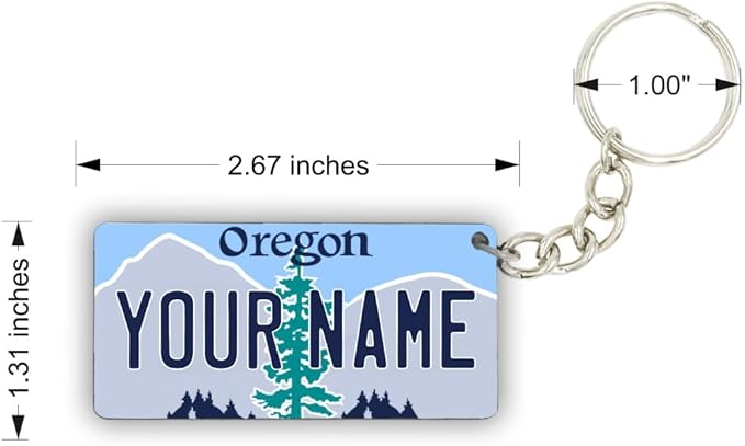 License Plate Keychain - Personalized - All States Multicolor