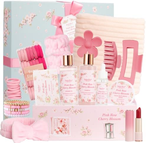 57 Pcs Bath Spa Kit for Women, Rose Bath and Body Gift, Facial Skin by SaintRoy
