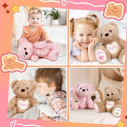 Custom Embroidered Plush Bear with Name, Personalized Baby Plush Toys, Personalized Teddy Bear Stuffed Animal, 1-14 Year Old Girl Toys, Easter Birthday Gifts for Baby Girls Boys Toddlers Newborn - Image 2