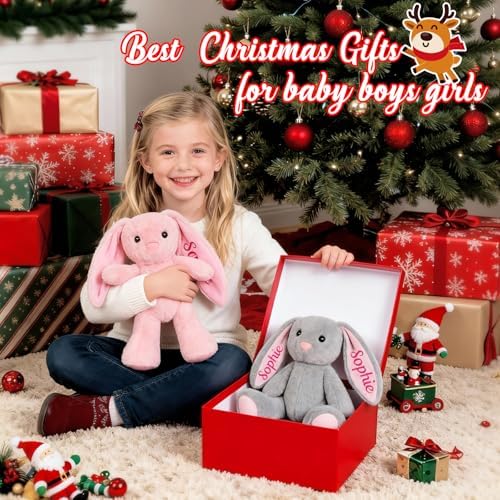 Personalized Bunny Plush with Embroidery Name,Bunny Stuffed Animal Toys - Image 3