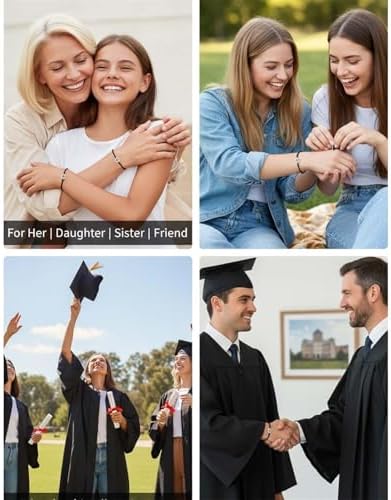 Graduation Compass Bracelet for Class of 2026 Men Woman the Adventure Begins Inspirational Gifts Charm Jewelry with Graduation Cards Cap Box Grad Motivational Bracelets Present for Her Friend - Image 5