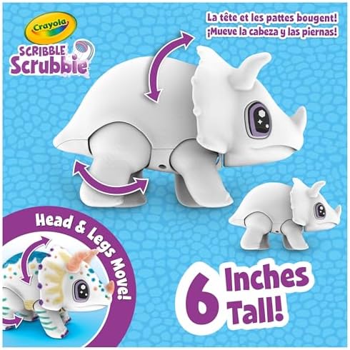 Crayola Jumbo (6 inch) Scribble Scrubbie Pets, Rory the Dino, Posable Kids Toy, Customizable Toy, Gift - Image 3