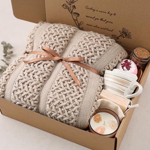 Cozy Self Care Package for Women – Warm & Comforting Thinking of You Gift Box for Birthday,Bes Friend Gift, Get Well Soon/Bereavement/Condolence/Farewell Gift, Sympathy /Encouragement gift(TAN) by CASTATEO