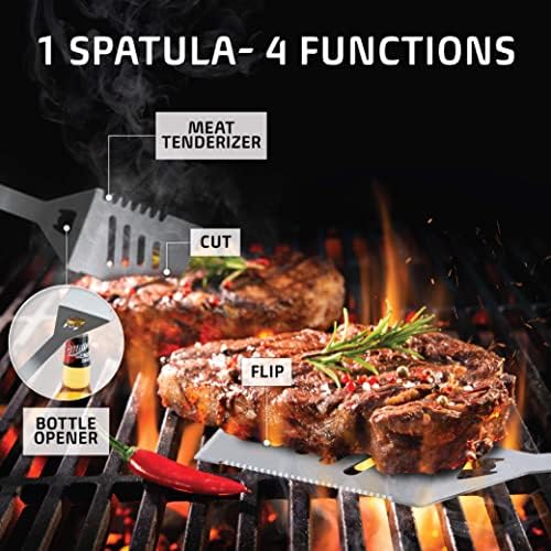 Kaluns Grilling Accessories, Gifts for Men Christmas Grilling Gifts for Dad, Heavy Duty Stainless Steel BBQ Grill Tools Set for Outdoor Grill with Aluminum Case and Apron, Birthday Gifts for Men Dad - Image 5