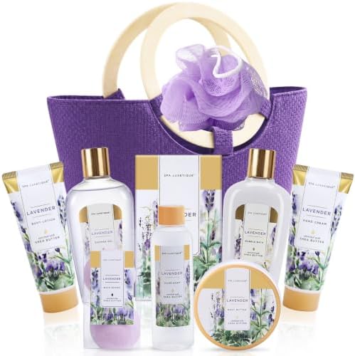 Spa Luxetique Lavender 10pc Gift Baskets Birthday Gifts for Women by spaluxetique