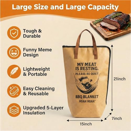 BBQ Blanket for Resting Meat, Large Meat Resting Bag, Cool BBQ Gift for Men - Image 2