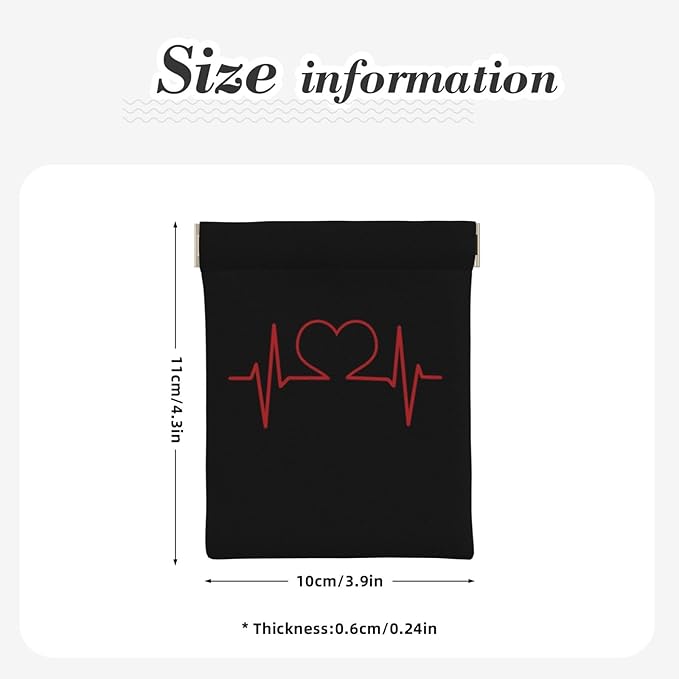 Coin Purse Nurse And Heart EKG Nursing Leather Squeeze Coin Purse Mini Pouch Change Wallet Bag Gifts for Women Kids Girls Key Holder