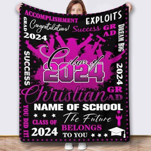 Graduation Gifts for Girls/Boys Photo Blankets Using My Own Photos Lightweight Class of 2024 Graduation Gifts Picture Blanket Personalized Photo Picture Blanket 30x40inch - Image 2