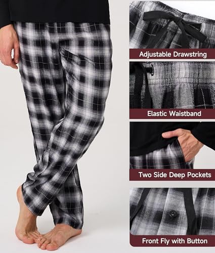 BAMBOO COOL Men's Pajama Set Long Sleeve PJs with Pants & Pockets - Image 5