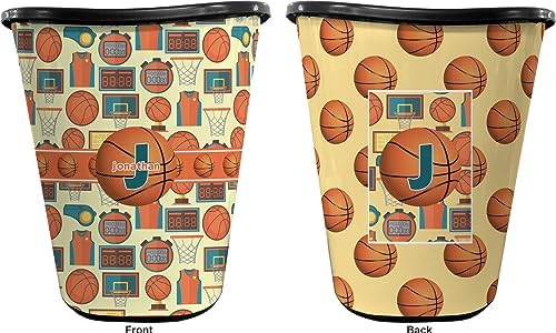 RNK Shops Personalized Basketball Waste Basket - Double Sided (Black) - Image 2