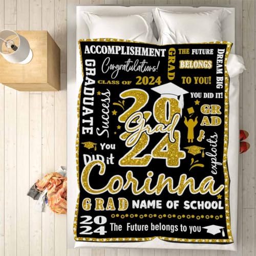 Picture Blanket High School Graduation College Graduation Gifts for Him/Her Class of 2024 Gifts Custom Picture Blanket Junior H Blanket Personalized Photo Blanket 50x60inch - Image 5