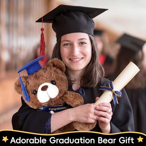 Baderke Graduation Gift Set for Her 2026 Meaningful Congrats Grad Gifts with Compass Bracelet, Memory Bear, Keepsake Plaque, Socks and Makeup Bag for High School or College Graduate(White) - Image 4
