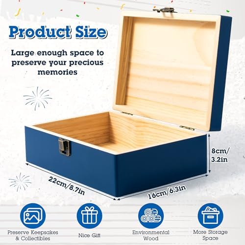 R HORSE Graduation Keepsake Wood Box, Blue Engraving Wooden Memory Box for High School Graduates, Engraved Class of 2026 Graduation Gift for Him Her Party Favor & Memory Storage - Image 2