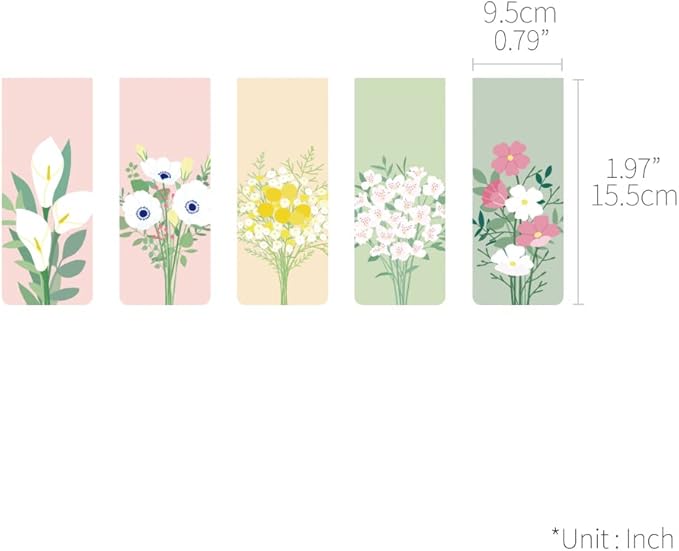 Monolike Magnetic Bookmarks Flower for You Ver.1, Set of 5