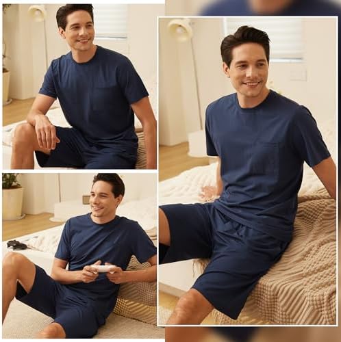 BAMBOO COOL Mens Pajama Set Lightweight Sleepwear Pjs - Image 3