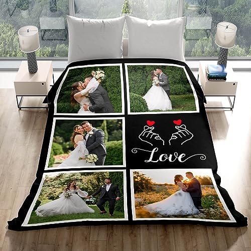 Personalized Couple Gifts for Boyfriends Girlfriends, Custom Blankets with Photos, Personalized Blanket with Photos & Text, Personalized Photo Blankets, Personalized Gifts for Valentines, Anniversary - Image 3