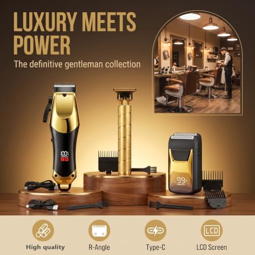 Hair Clippers for Men, Hair Clipper Trimmer with LED Display, Cordless Hair Clipper Shaver Double Blade Head Beard Trimmer, Hair Cutting Set, Holiday Gift - Image 7