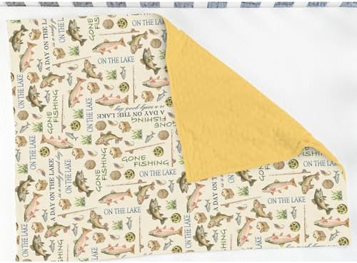 Gone Fishing Baby Blankets for Girl Boy Vintage Lake Fishing Lovers Gift Soft Mink with Dotted Backing Double Layer Swaddle Blanket Outdoors Adventure Nursery Bed Blanket Infant Toddler Crib 30x40 - Image 3
