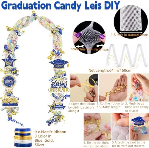 Class of 2026 Graduation Leis with Money Gift Set, 2 pcs Candy Lei Graduation Cash Holder,Personalized Graduation Gifts Money Leis with Photo Frame Congrats Grads Gift Idea for Graduate Party Supplies - Image 3