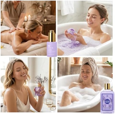 Gifts for Women, 32 Pcs Lavender Spa Gifts Basket, Hydrating Face Skin Care - Image 5
