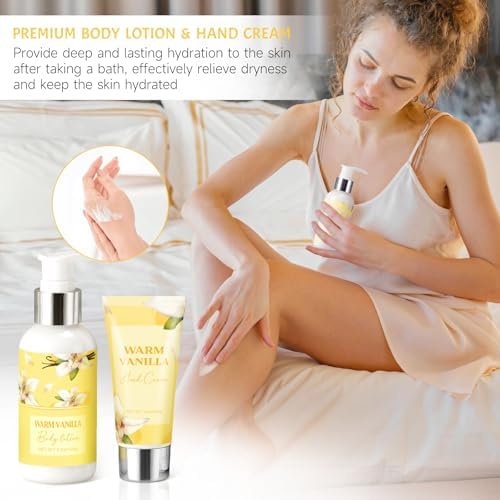 Birthday Gifts for Women, Relaxing Spa Gift Baskets for Women, Warm Vanilla Self Care Package Gifts, Mothers Day Bath and Body Inspirational Gift Set for Mom, Her, Wife, Best Friend, Sister, Coworker - Image 6