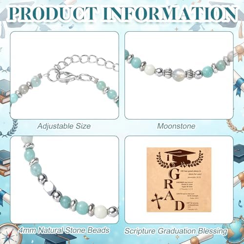 Unittype 2026 Graduation Gifts Christian Moonstone Bracelet for Her - Image 3