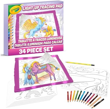 Crayola Light Up Tracing Pad Pink, Best Birthday Gifts for Girls & Boys, 6, 7, 8 Year Olds, Kids Toys, Light Box Art Kit for Kids [Amazon Exclusive] - Image 2