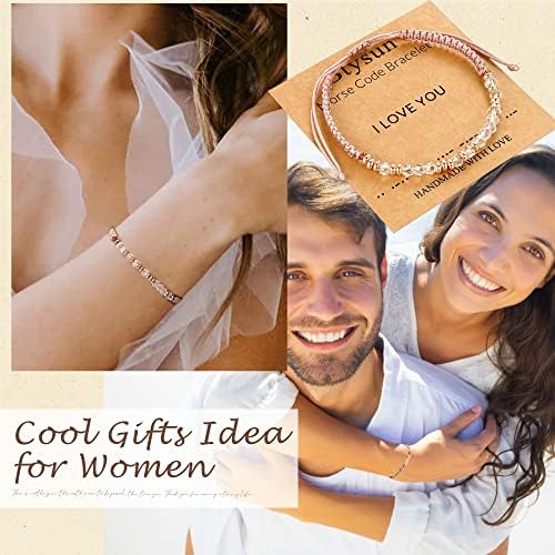 Morse Code Bracelets for Women Mothers Day Gifts 2026 Graduation Gifts Mom Birthday Gift Pink Braided Bracelets Teen Trendy Stuff Inspirational Best Friend Birthday Gifts for Daughter Girlfriend Christmas Stocking Stuffers Jewelry - Image 4