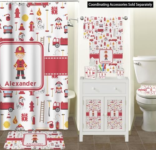 Personalized Firefighter Character Waste Basket - Double Sided (Black) w/Name or Text - Image 3
