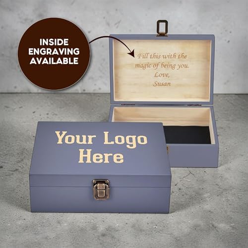 Custom Logo Wooden Keepsake Box, Engraved Memory Chest for Corporate Gifts - Image 4