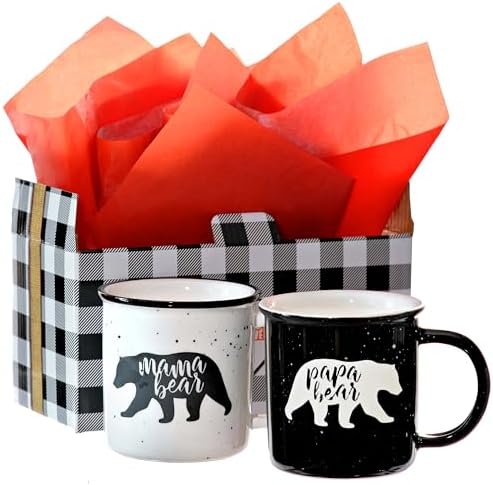 Mama Bear Papa Bear Mug Set of 2, 11 Ounce Mom and Dad Couple Mug Gift by MainEventUSA