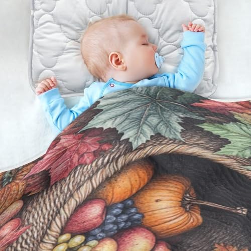 Basket Leaves Brown Baby Blanket for Girls Boys Soft Infants Toddlers Receiving Blankets for Crib Stroller Travel Bed Decorative - Image 4