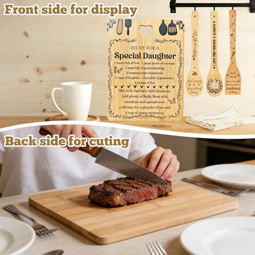 Daughter Birthday Gifts - "Recipe for a Special Daughter" Cutting Board Set - Image 4