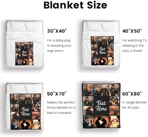 inkArts Custom Blanket Throws with Photos Text Personalized with Picture Customizable, Customize for Mom, Dad, Couple, Girlfriend, Boyfriend, Husband & Wife - Image 5