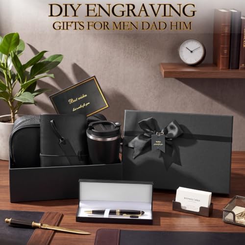 7 Pcs Gift Set for Men 17oz Tumbler Notebook Bag Pen,Black - Image 4