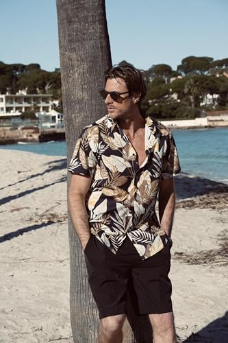 COOFANDY Men's Hawaiian 2 Piece Outfits Floral Button Down Shirt and Shorts Vacation Outfits Summer Beach Matching Set - Image 3