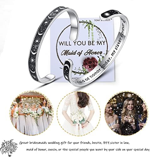 TONY & SANDY Inspirational Bracelets for Women Teen Girls Personalized Gifts for Daughter Granddaughter Mom Sister Friends Stainless Steel Engraved Cuff Birthday Easter Christmas - Image 3