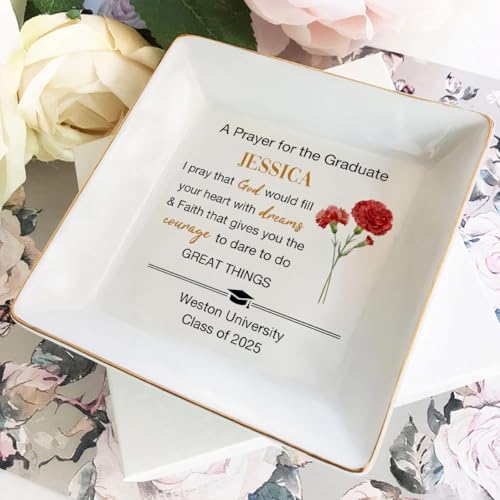 Wrappiness Graduation Personalized Jewelry Dish, A Sweet Ending To A New Beginning Ring Tray, D02 - Image 5