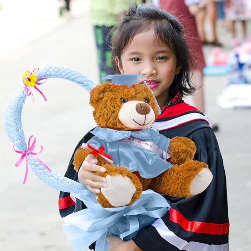 Foilswirl Graduation Bear 2026 with Gown Cap Tassel 14” Sky Blue Graduation Stuffed Animal Plush Bear Toy for Class of 2026 Prek Preschool Kindergarten High School College Graduate Gift - Image 6