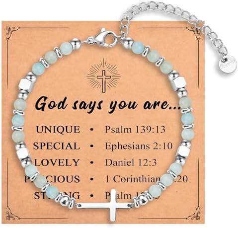 Religious Cross Bracelet for Women Girls, Christian Gifts by IKIATY