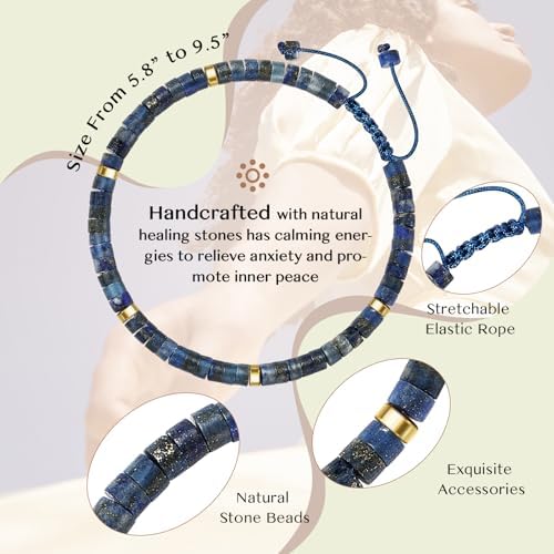 Inspirational Christmas Bracelet Gifts for Women: Healing Natural Stone Bracelet - Thinking of You Get Well Soon Birthday Gifts for Friend Sister Bestie BFF - Image 3