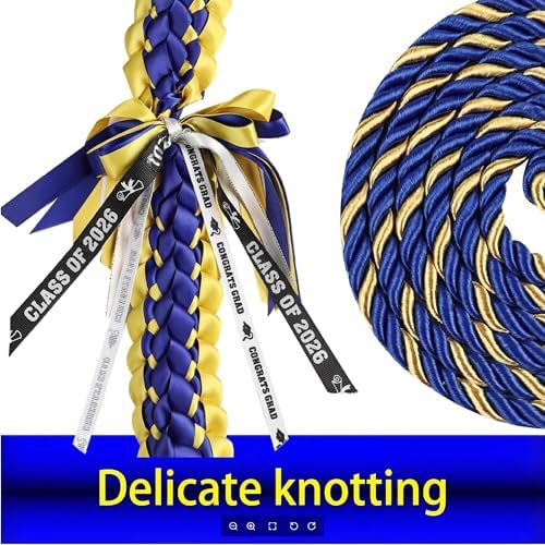 TFTAFAN Graduation Leis and Graduation Honor Cords Class of 2026 Graduation Ribbon Lei Graduation Necklace Braided Necklaces gift for Student Gifts Party Supplies - Image 4