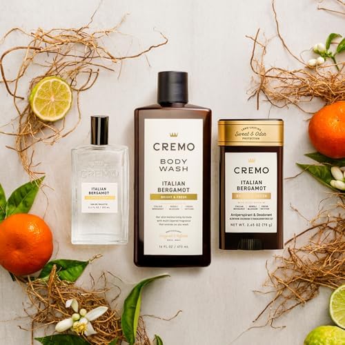 Cremo Mens Cologne Gift Set, Italian Bergamot Cologne, Body Wash for Men & Antiperspirant Deodorant |Mens Body Wash Gift Set,Perfume for Men,Shower Gel,Gifts_for Him,Full Size,7.35 Ounce (Pack of 36) - Image 2