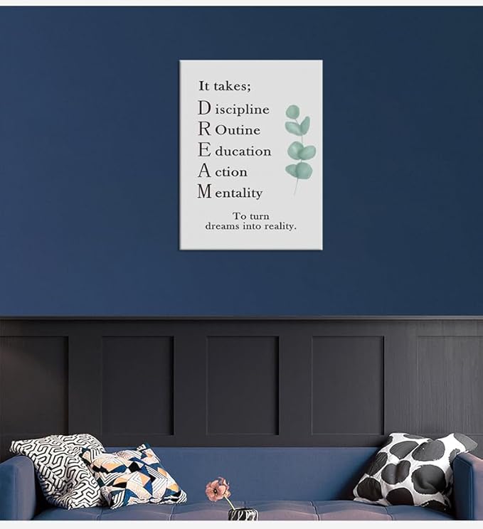 Dream Ideal Motivational Canvas Wall Art To Turn Dreams Into Reality Inspirational Poster Inspiring Painting Prints Wall Pictures for Living Room Home Office Gym Decor Framed Artwork [40''H x 30''W]